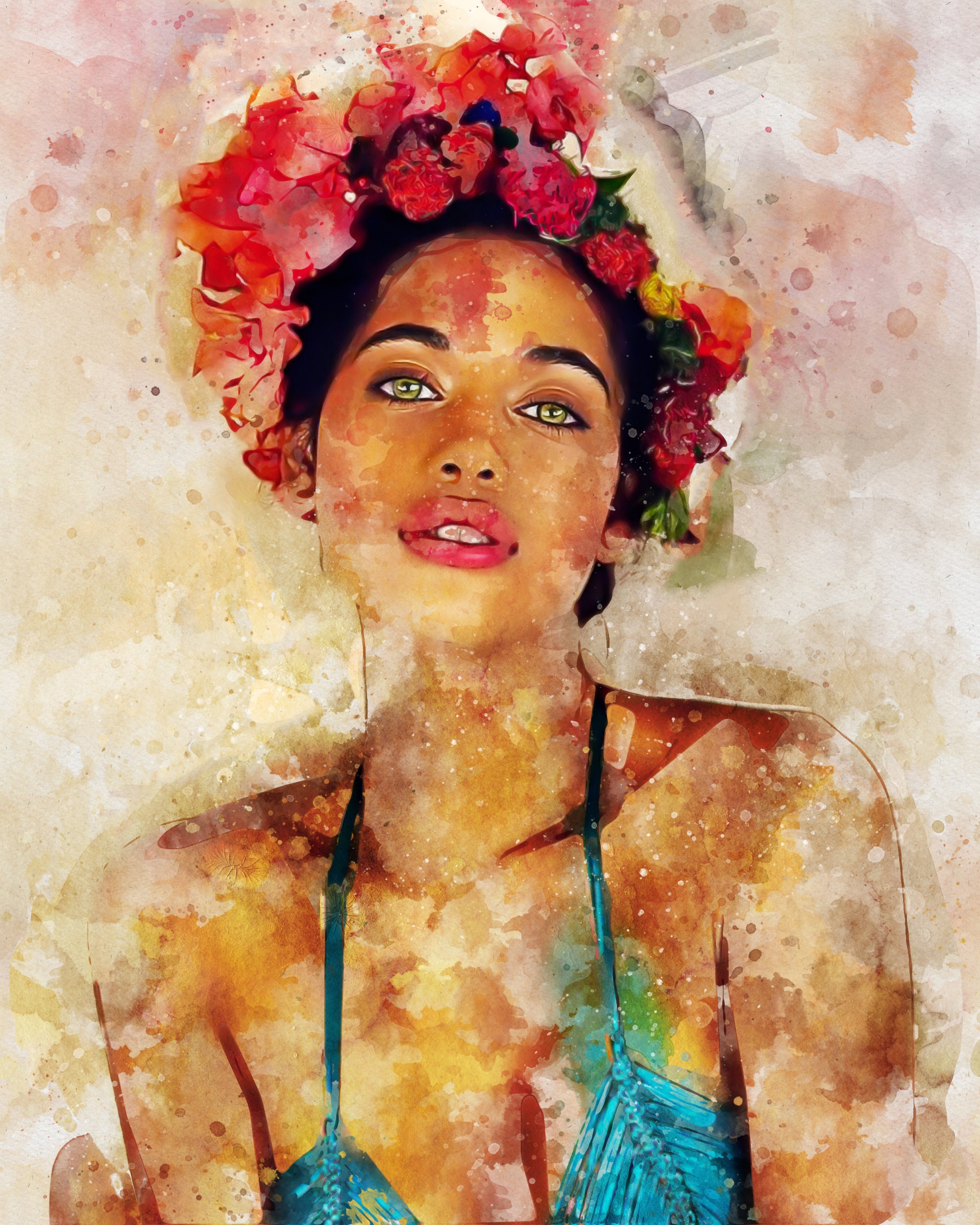 Custom Portrait Painting From Photo Watercolor Digital Etsy