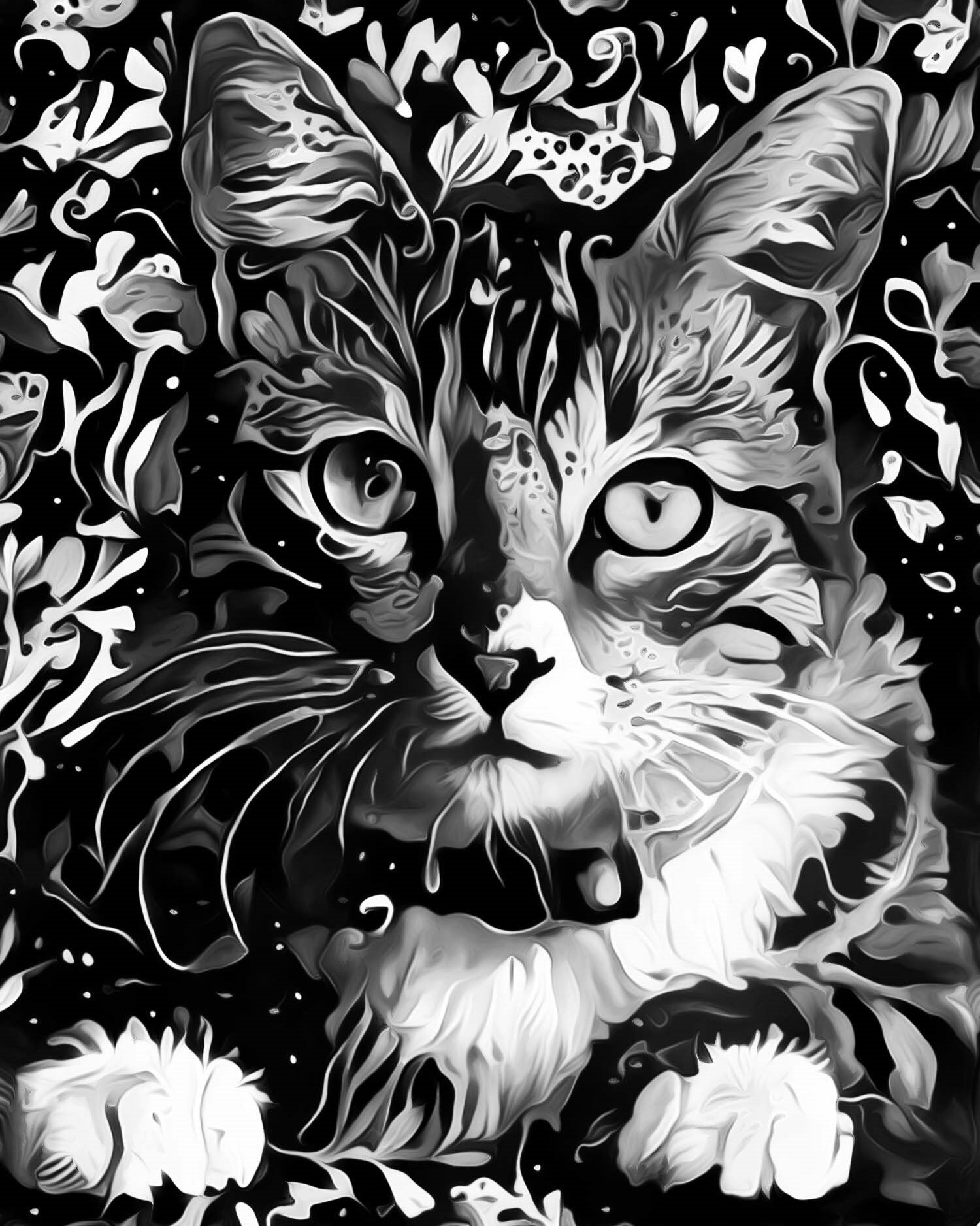 Custom Pet Portraitcat Portrait Custom Cat Portrait Etsy