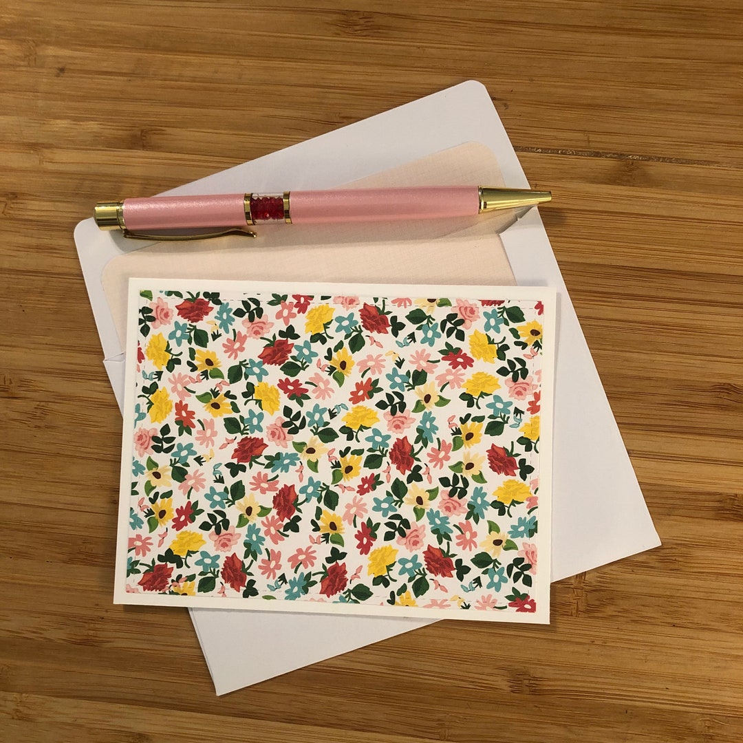 Note Cards With Lined Envelopes Floral Note Cards Handmade Card Flower ...