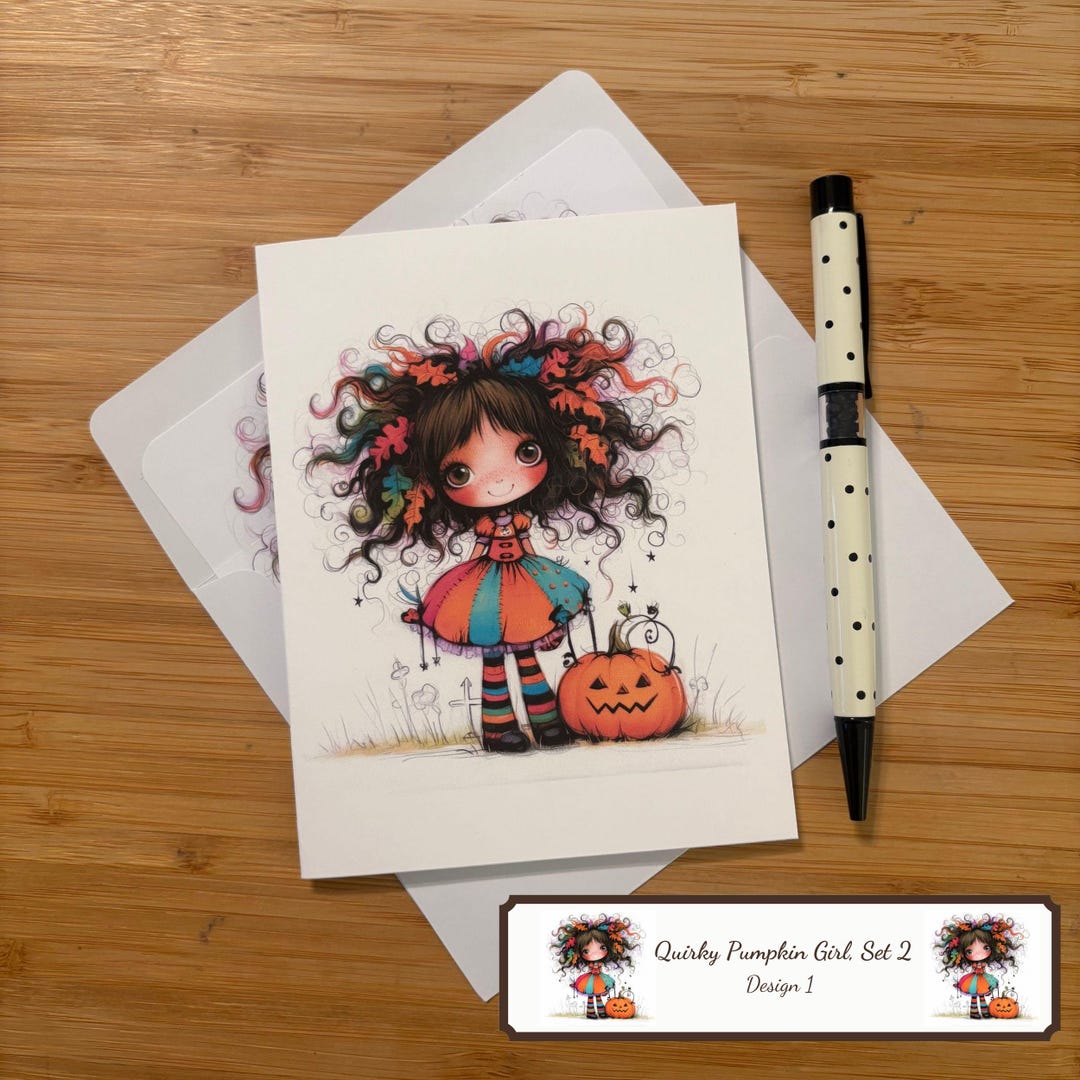 Note Cards and Lined Envelopes Halloween Card, Thank You Card, Birthday ...
