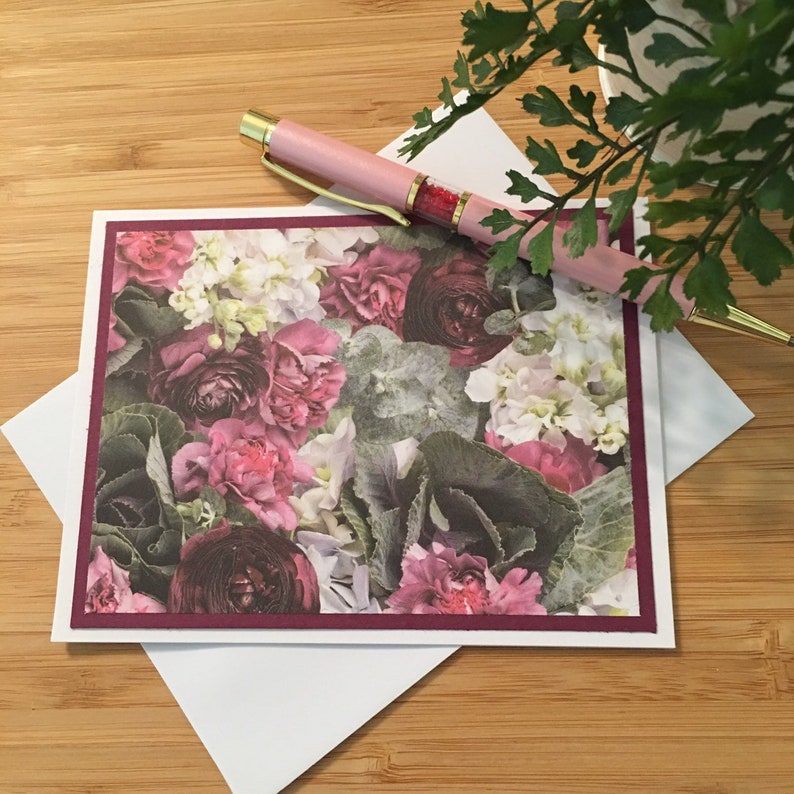 Handmade Floral Note Cards with Envelopes