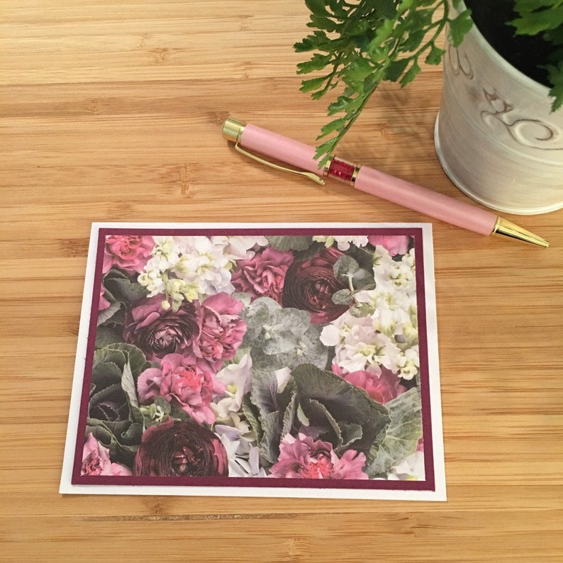 Handmade Floral Note Cards with Envelopes