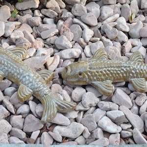 Ceramic fish glazed on one side - unique