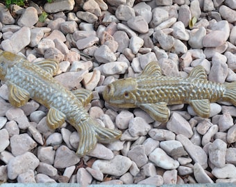 Pesce in ceramica smaltato su un lato - pezzo unico