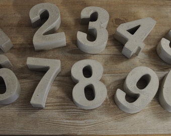 Decorative concrete numbers from 0-9, concrete decoration