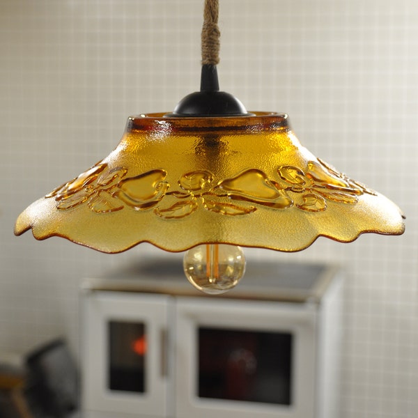 Lampe vaisselle, lampe de cuisine en verre vintage