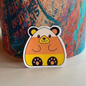 B-Grade Candy Corn Halloween Bear Sticker