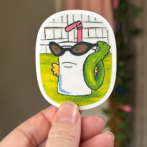 Master Shake Art Sticker: Approx. 2x2.5 inch Sticker, Handmade, Aqua Teen Hunger Force ATHF