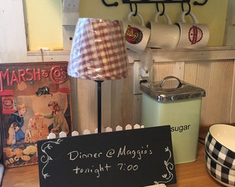 Unique Kitchen Lamp With Chalk Message Board and Picket Fence