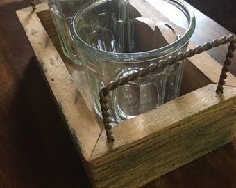 Wooden Box With Two Working Glasses