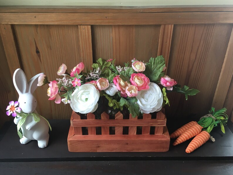Picket Fence Centerpiece Wooden Box With Jars Easter Decor Etsy.de