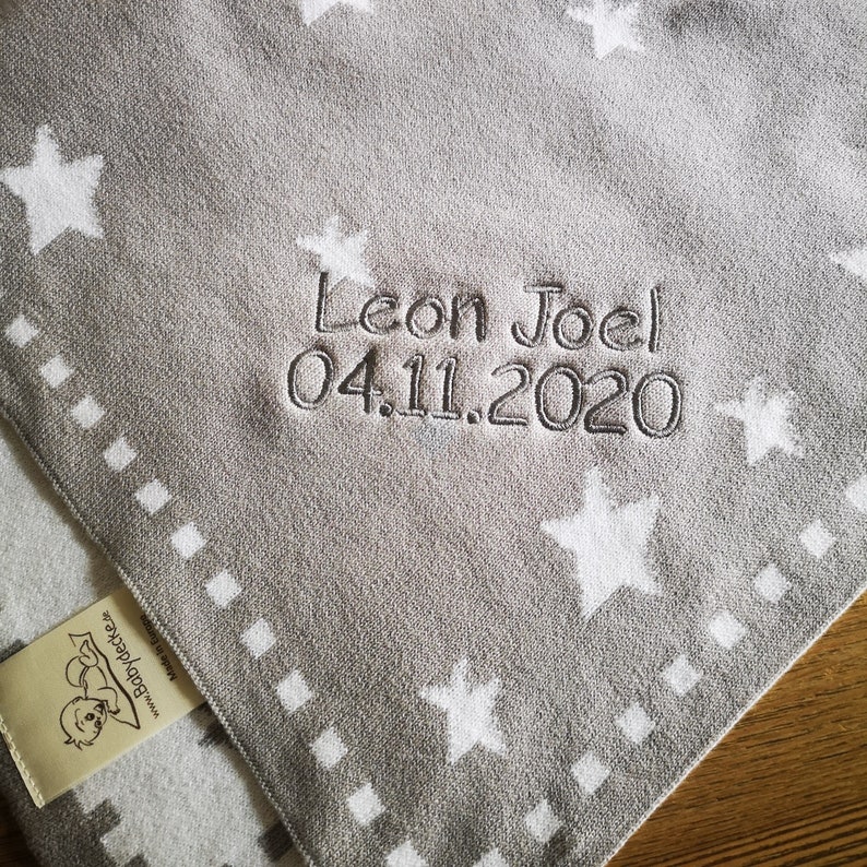 Baby blanket STARRY SKY with name 100% cotton organic image 4