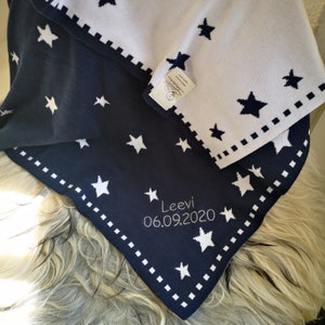 Baby blanket STARRY SKY with name 100% cotton organic image 3
