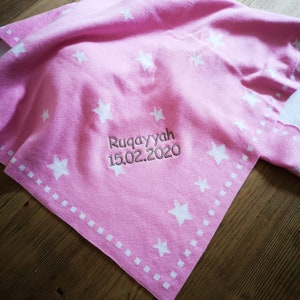 Baby blanket STARRY SKY with name 100% cotton organic image 6