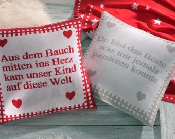 Cushion cover HERZENSLIEB with saying - 100% cotton (organic)