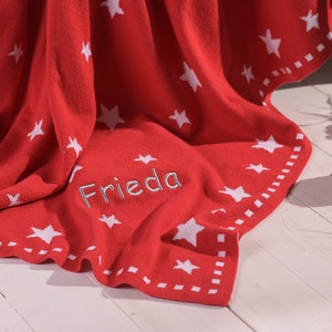 Baby blanket STARRY SKY with name 100% cotton organic image 1