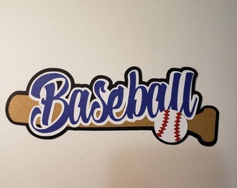 Scrapbook die cut title Baseball premade paper piecing for cards, planner, Sports