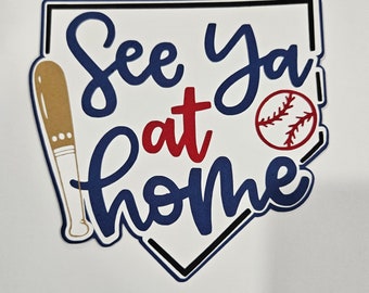 Scrapbook die cut title See You At Home premade paper piecing for cards, planner, Sports