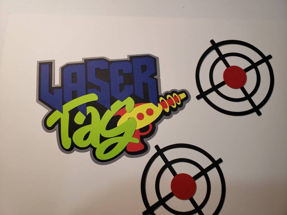 Scrapbook Die Cut Title Laser Tag Premade Paper Piecing for Cards