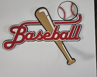 Scrapbook title Baseball premade paper piecing, die cuts for cards, planner, scrapbooking, Sports