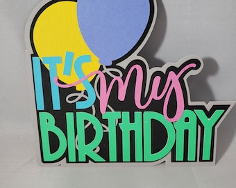 Scrapbook title die cut title Birthday Boy premade paper piecing for cards, planner, Birthday