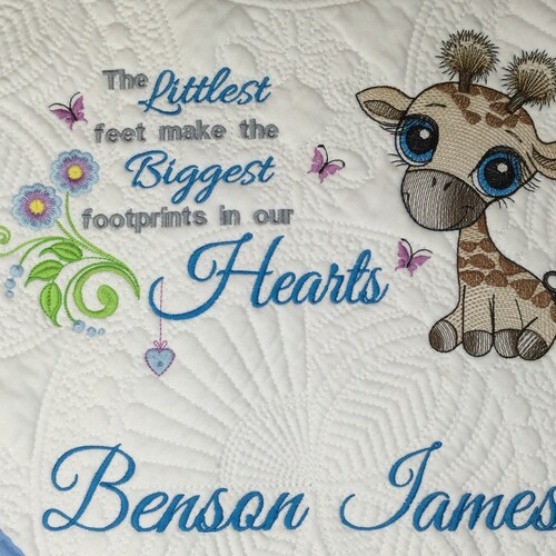 Personalized Baby Quilt Blanket Embroidered Quilt Heirloom Etsy