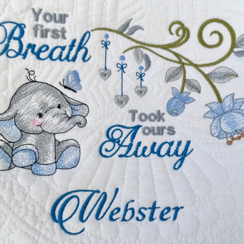 Personalized Baby Quilt Blanket Embroidered Quilt Heirloom Etsy