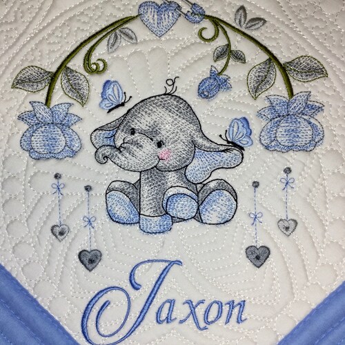 Personalized baby quilt blanket, offers embroidered quilt, heirloom quilted blanket, personalized embroidery blanket, baby blanket