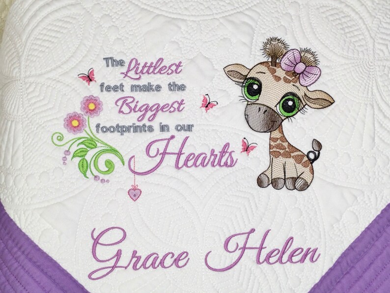 Personalized Baby Quilt Blanket Embroidered Quilt Heirloom Etsy