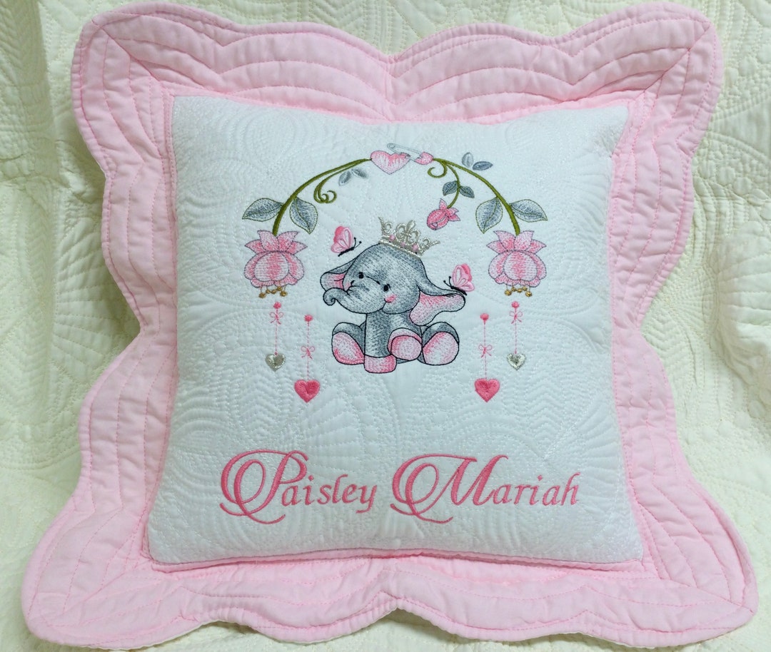 Personalized Baby Quilt Pillow, Baby Pillow, Heirloom Baby Quilt Pillow