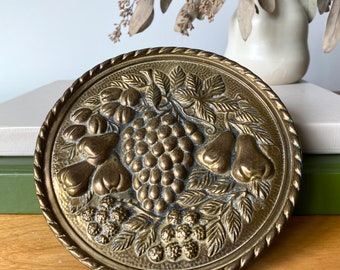 Brass relief wall hanging, peerage relief plate, fruit wall hanging, relief fruit plate, brass pocket, brass plate