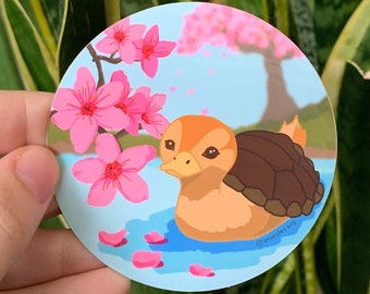 Turtle Duck Avatar the Last Airbender Cute Vinyl Waterproof sticker — Avatar Hydroflask Waterbottle Sticker — Cute Gift for ATLA Fans!