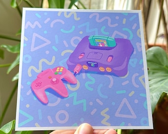 Nintendo 64 Pastel Nostalgia Print — Great Gift for Nintendo Fans — 90s Nostalgia Nintendo 64 Print — N64 Pastel Nostalgia