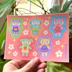 Colorful Cats and Dogs Sticker Sheet — BUJO Stickers — Weatherproof Vinyl Stickers — Cute Gift Kids and Pet Parents!