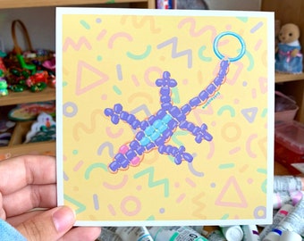 90's Nostalgia Pastel Bead Lizard Print — 90s Nostalgia Gift — 90s Nostalgia Print — Great for 80's and 90's Kids !