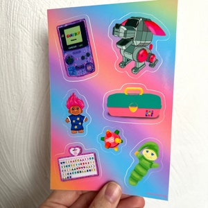 80s and 90s toy Stickers nostalgia —  90s Throwback Stickers —80s kids Stickers —  Great Gift for 90's Kids —Trolls Caboodle Glowworm Poochi