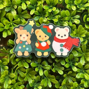 Sticker winter beestje — Sticker wintergezin — sticker schattig klein beestje — leuke sticker kerstcadeau — sticker vakantie