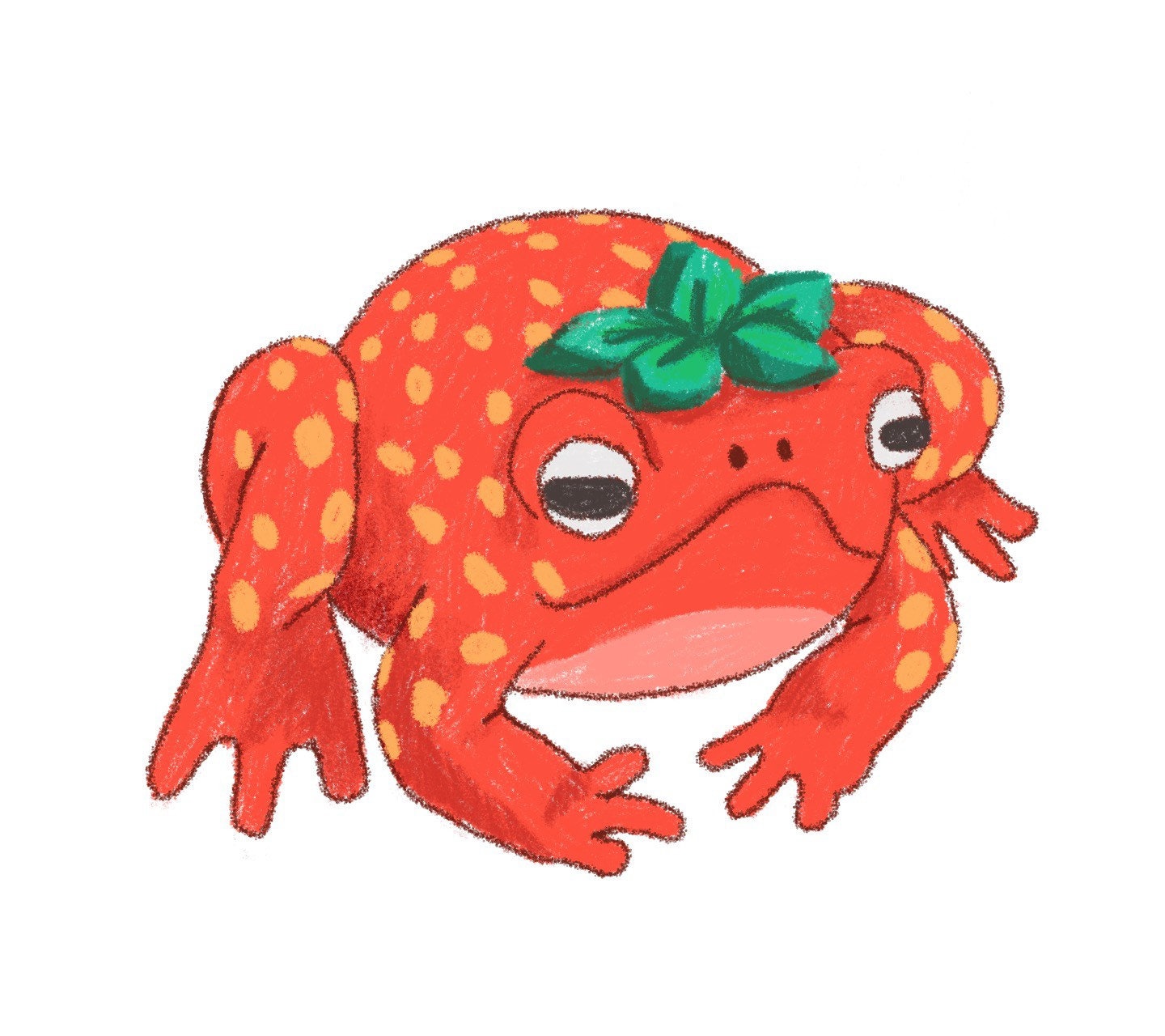 Strawberry Frog Sticker Cute Frog Sticker Look at You Etsy