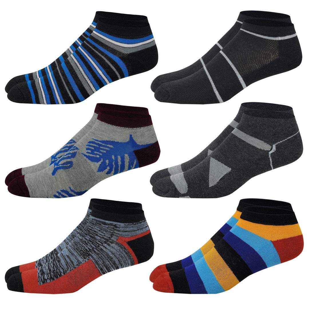 Men's Ankle Socks Athletic Cushion Low Cut Sports Socks 6 Pairs Etsy