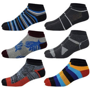 Men's Ankle Socks Athletic Cushion Low Cut Sports Socks (6 Pairs )