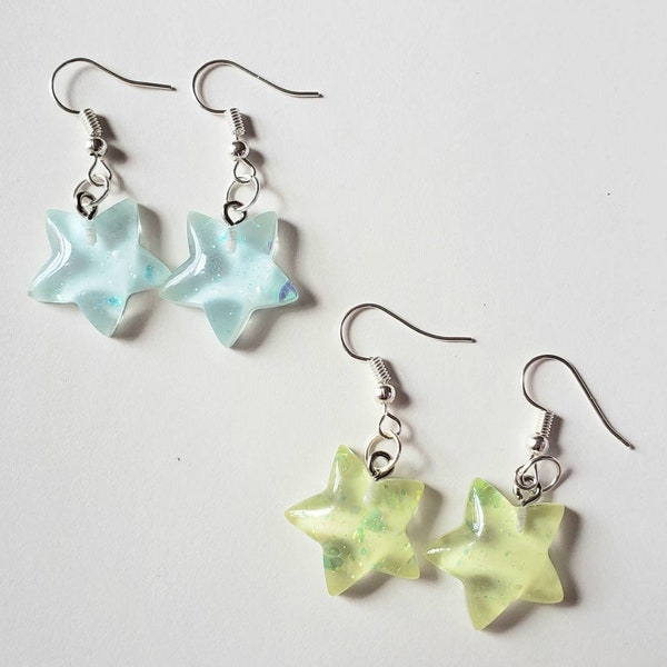 Kawaii Fairy Kei Resin Charm Star Hypoallergenic Earrings