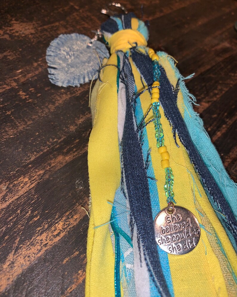 Boho Keychain Ribbons and Fabric Tassel Purse/backpack Etsy