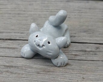 Gray Kitty Little Guys Ceramic Figurine