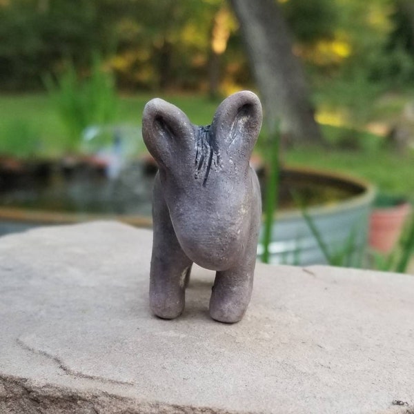 Gray Raku, "Donkey" by ceranic artist, Ruth Apter