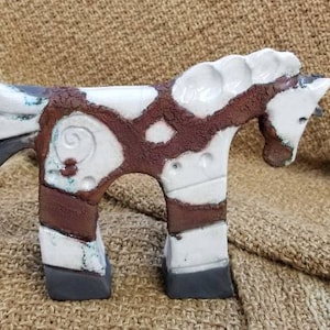 Hand Sculpted &quot;Raku Paint Pony&quot; Horse by Crain Art Studio
