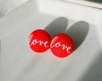 Love Script Earrings, Gift for Her, Cute Stud Clip On Earrings, Hypoallergenic studs, Trendy Stud Earrings,Gifts for Mom, Mother's Day gifts