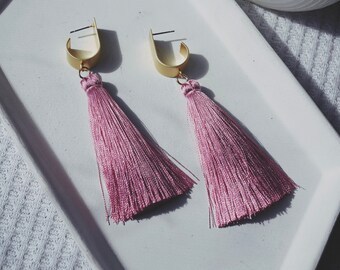 Chic Pink Tassel Statement Earrings, Ideal Gifts for Her, Perfect for Special Occasions, Bridal, Bridesmaid,  Birthday, Lightweight