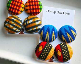Handmade African Print Fabric Earrings: Afrocentric Gifts for Her, Ankara and Kente Jewelry