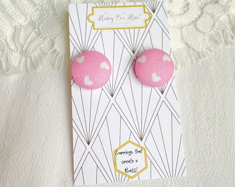 Pink Mini Heart Stud Earrings: Hypoallergenic Steel Posts
