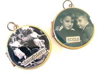 Daughters or Sons 30mm Vintage Locket *Very Special Handmade Gift*